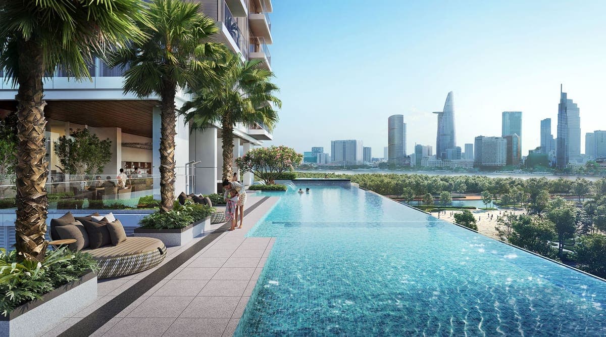 Hồ Bơi Nước Mặn Tràn Bờ Panorama View Quận 1
